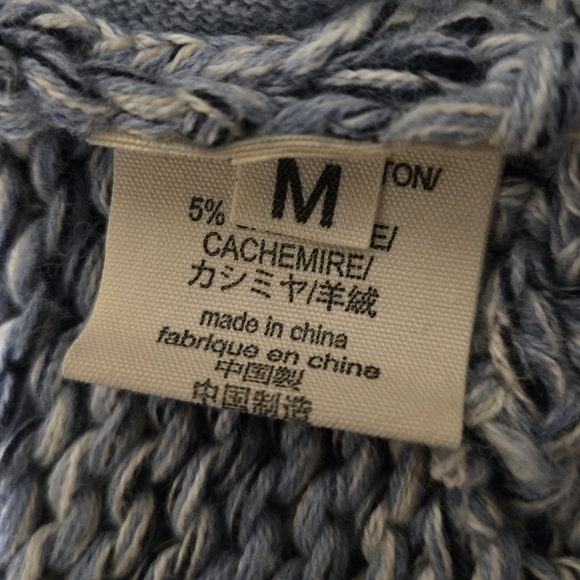 L'AGENCE Knit Cardigan Sweater Open Front Sleeveless Blue Gray Medium - Picture 10 of 13
